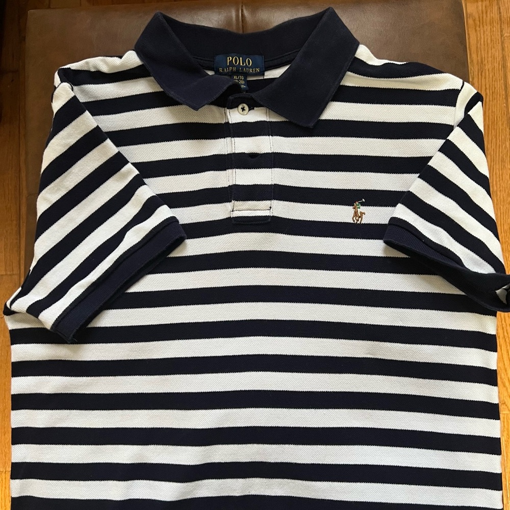 Polo by Ralph Lauren Black and White Striped Polo Shirt